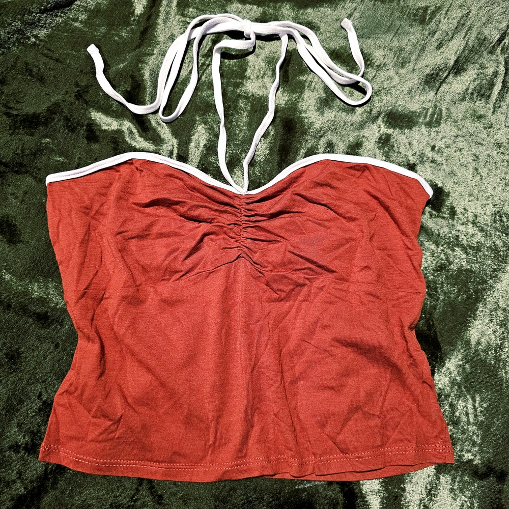 Rust Blood Orange Halter Top